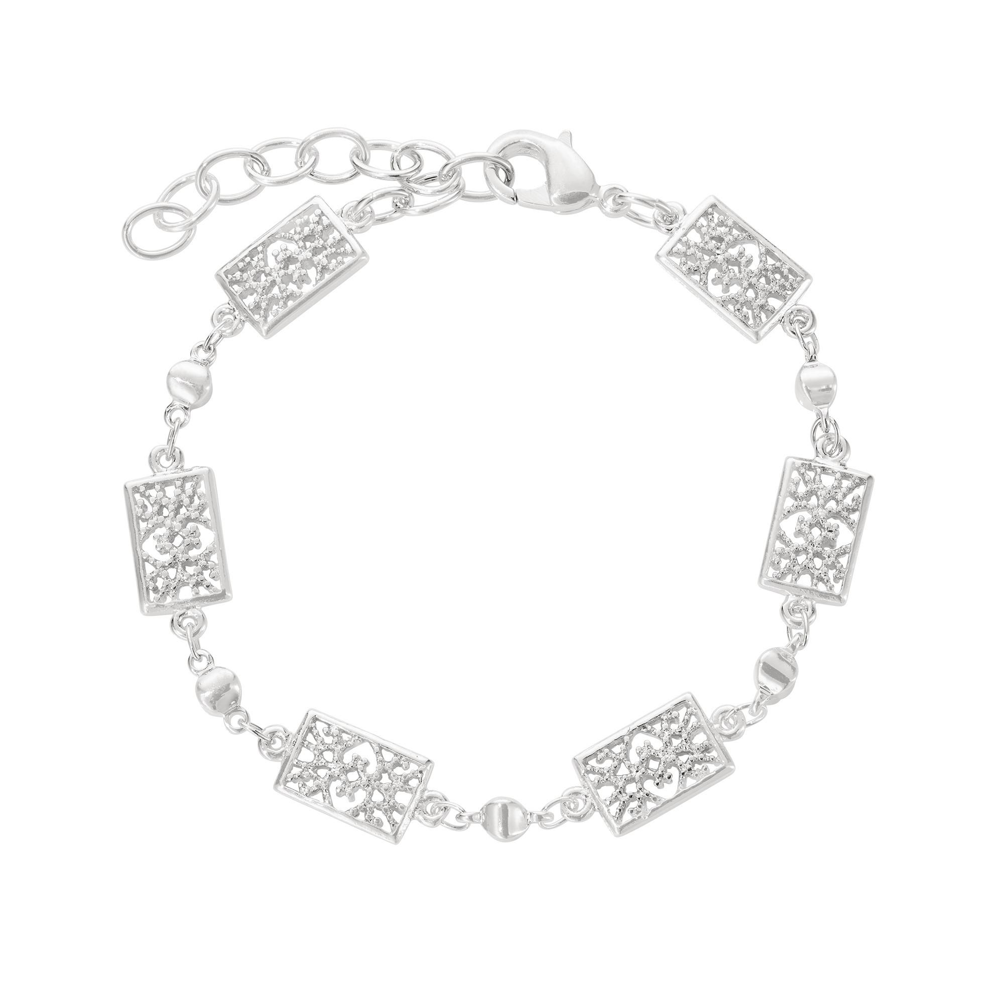 Image of Armband Versilbert "coco" Damen Silber 16cm