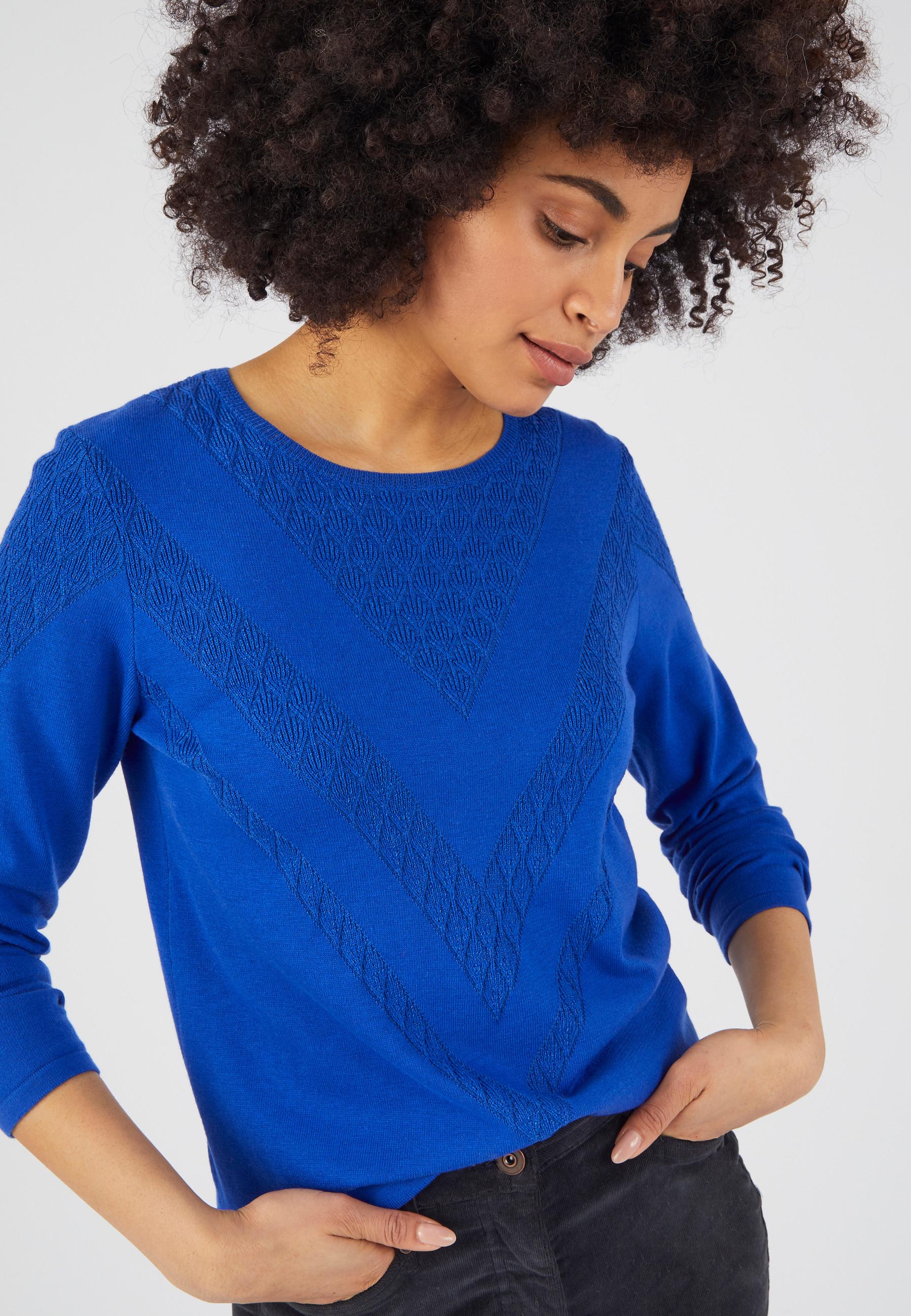 Image of Warmer Origineller Strickpullover Thermolactyl Damen Blau 42/44