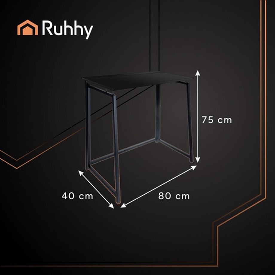 Northio Bureau pliant en bois noir 26117  