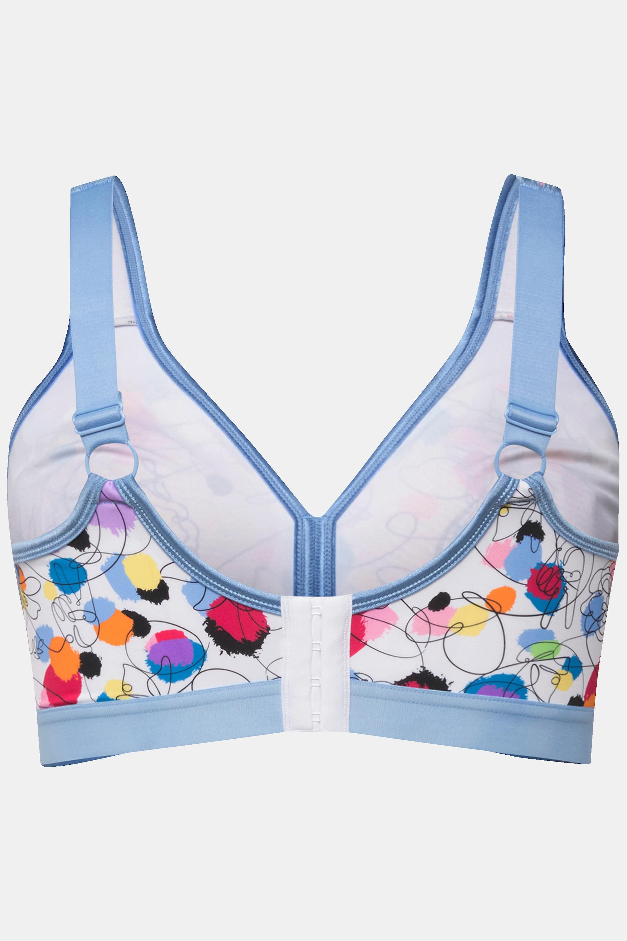 Ulla Popken  Reggiseno minimizer senza ferretto con stampa colorata e coppa C-D 