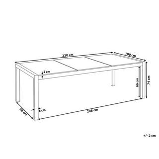 Beliani Tisch für 8 Personen aus Sicherheitsglas Industriell GROSSETO  