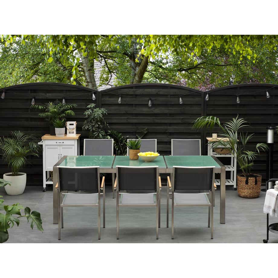 Beliani Gartentisch aus Sicherheitsglas  GROSSETO  