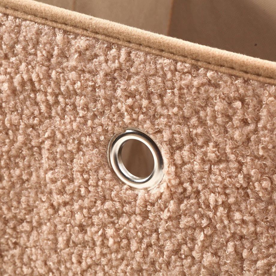 Calicosy Cubo pieghevole in tessuto bouclé beige - H27 cm  