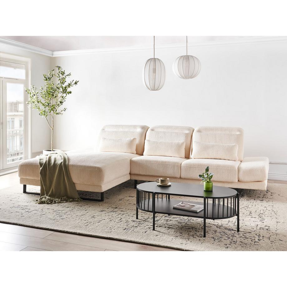 Beliani Ecksofa aus Cord  IKAST  
