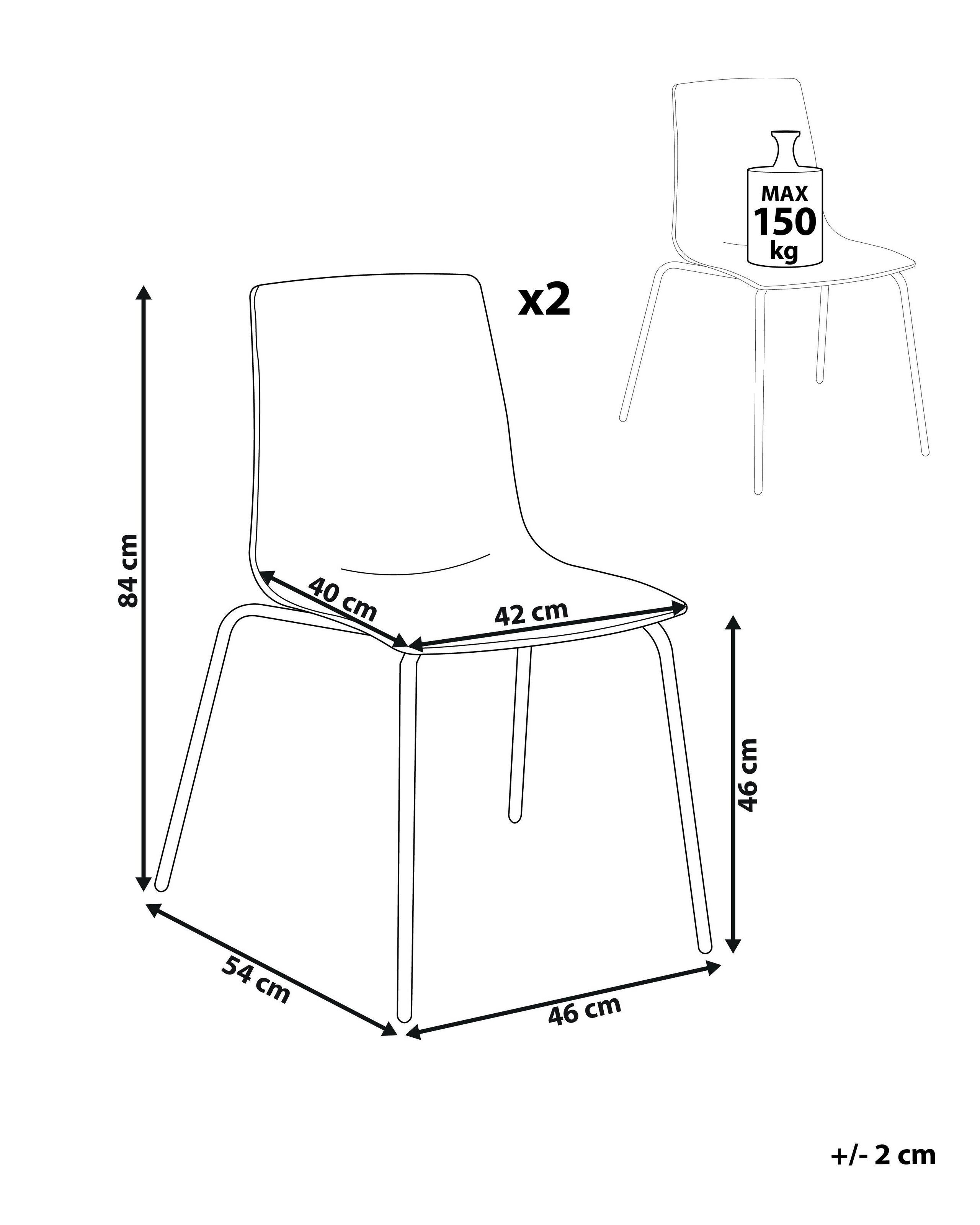 Beliani Esszimmerstuhl aus Polycarbonat Modern SILERTON  