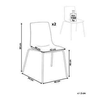 Beliani Esszimmerstuhl aus Polycarbonat Modern SILERTON  