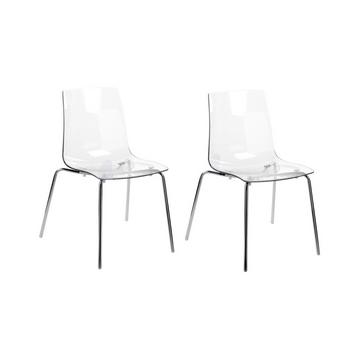 Lot de 2 chaises de salle à manger en Polycarbonate Moderne SILERTON