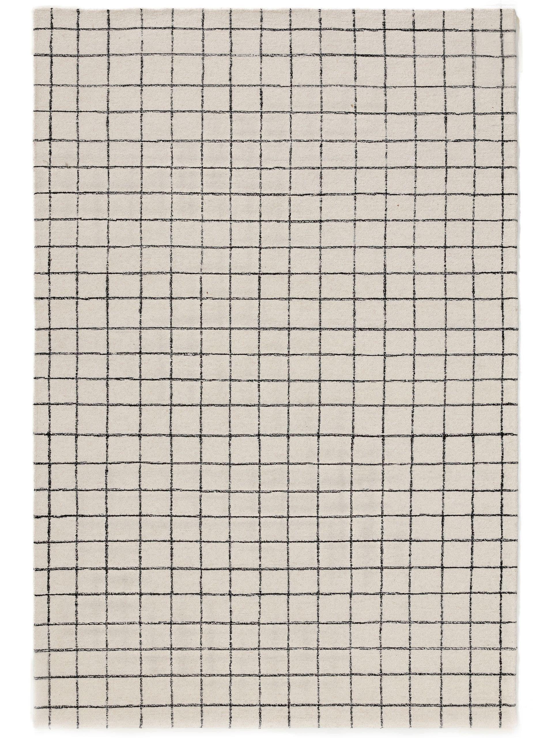 Image of Wollteppich Grid SchwarzWeiß Wollteppich Grid SchwarzWeiß
