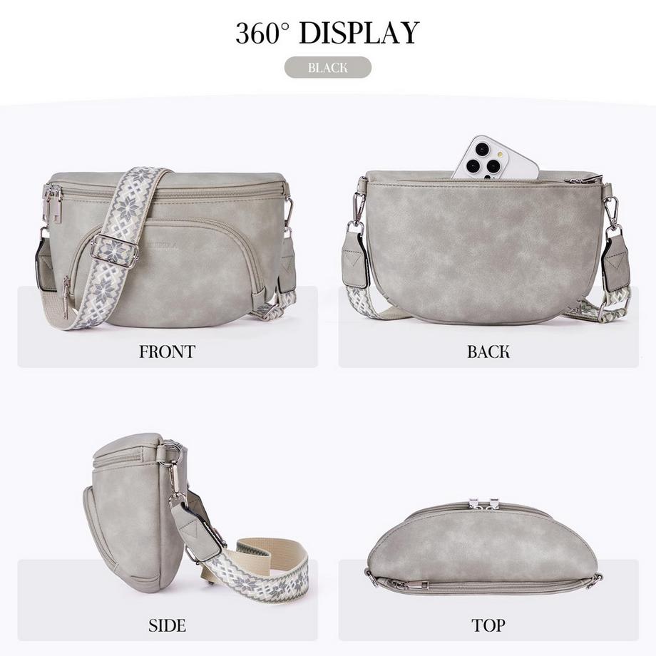 Only-bags.store Sac Bandoulière Cuir Vegan Fente Carte Blocage RFID  