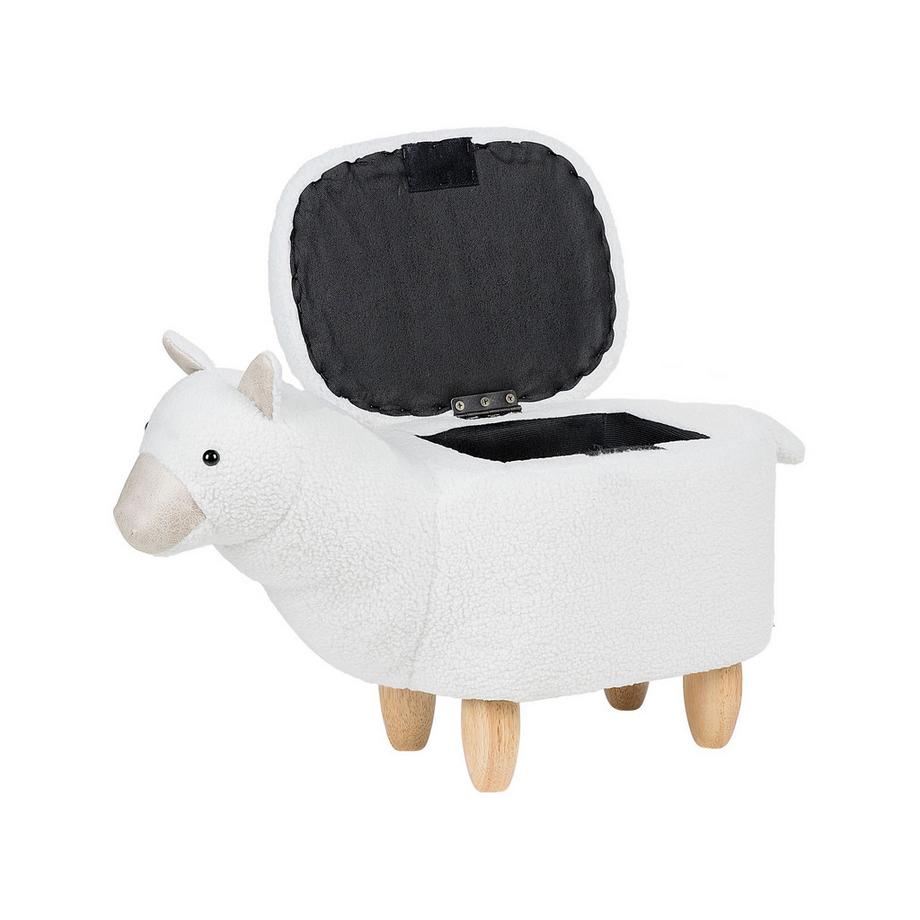 Beliani Tierhocker mit Stauraum aus Stoff Modern ALPACA  