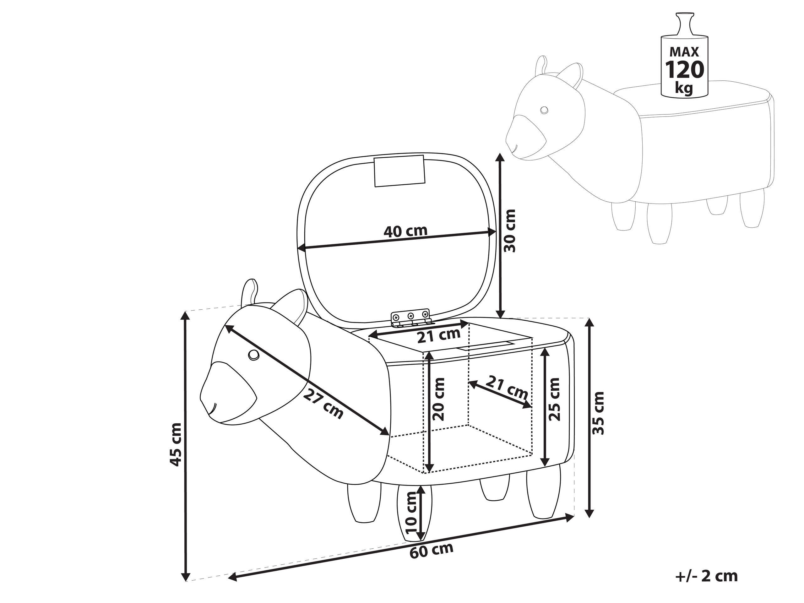 Beliani Sgabello contenitore en Poliestere Moderno ALPACA  