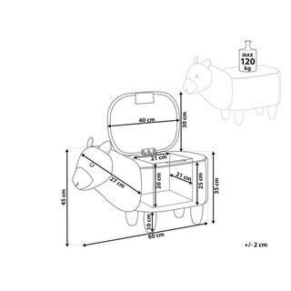 Beliani Sgabello contenitore en Poliestere Moderno ALPACA  