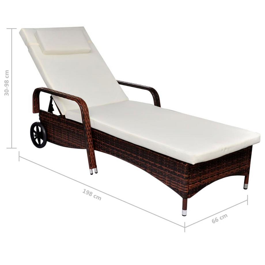 VidaXL Rattan sonnenliege poly-rattan  