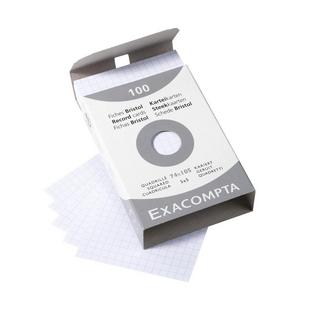 Exacompta Confezione 100 cartoncini bristol a quadretti non perforati 74x105mm - x 10  
