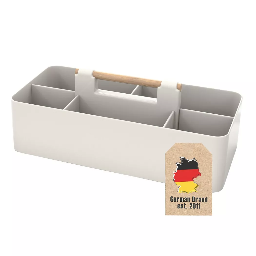 Intirilife - Organizer Caddy mit Griff, 32cm, Perlgrau