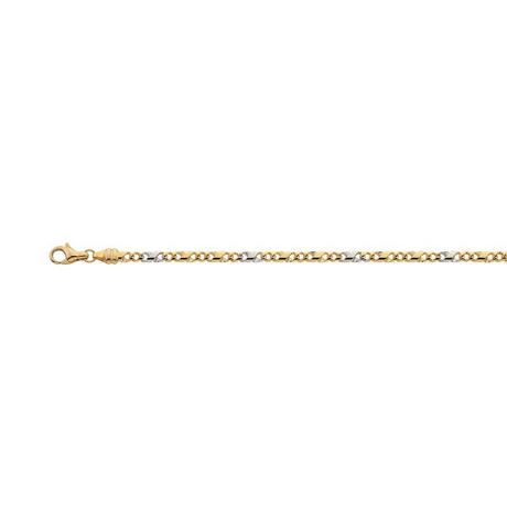 MUAU Schmuck  Collier 8er-Kette Bicolor Gelb-/Weissgold 750, 3.2mm, 42cm 