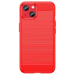 Cover-Discount  iPhone 14 Plus - Housse métal look carbone rouge 