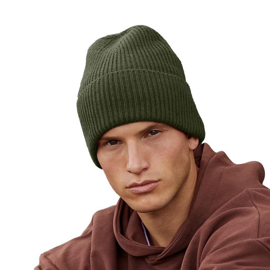 Beechfield Bonnet Côtelé À Revers Oversize  