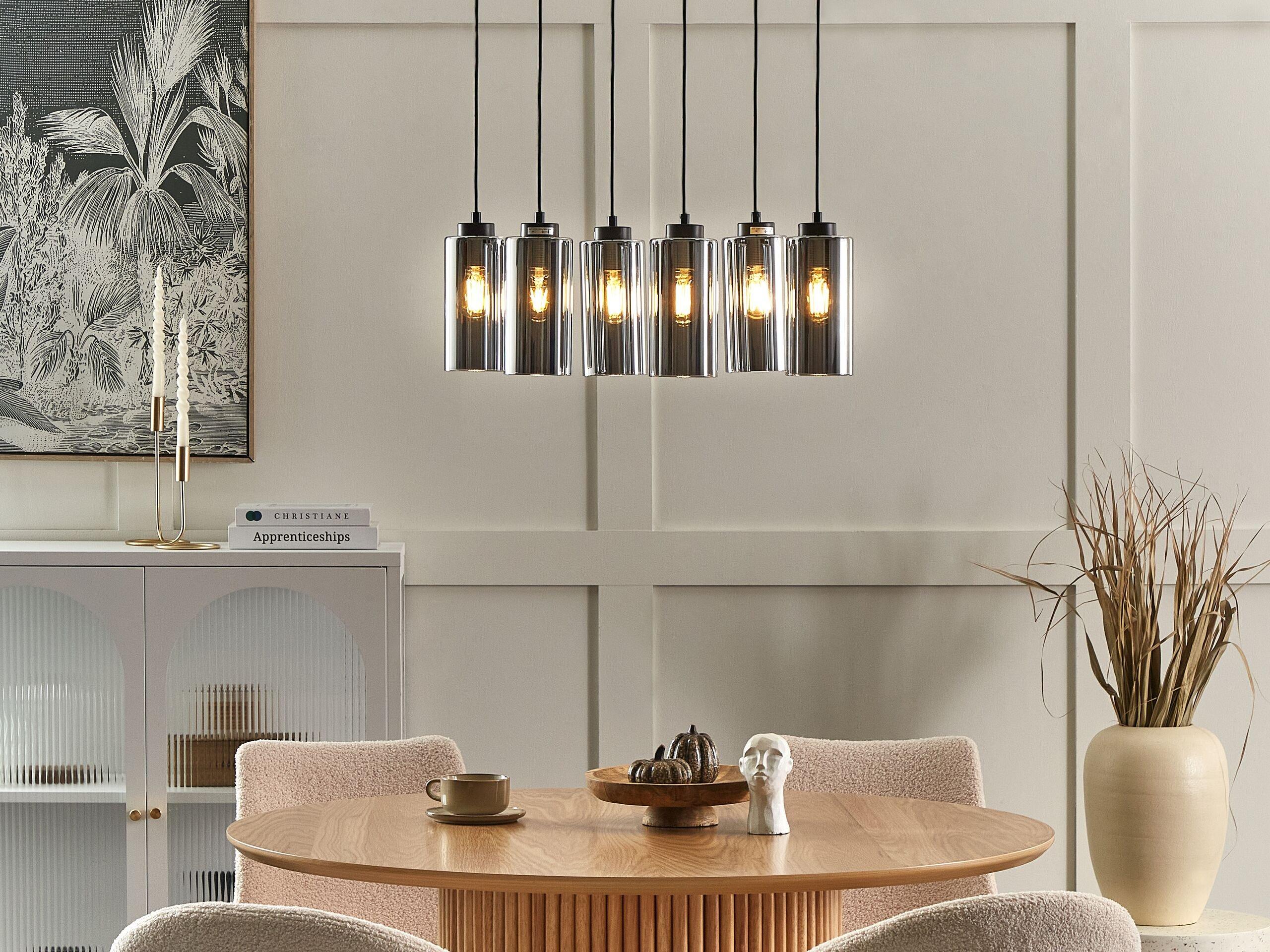 Beliani Lampe suspension en Verre Moderne PURIRI  