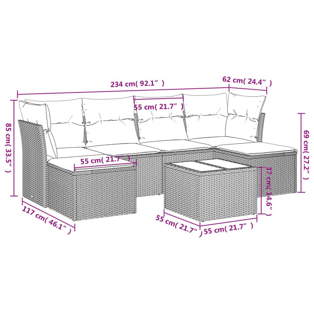 VidaXL set divano da giardino Polirattan  