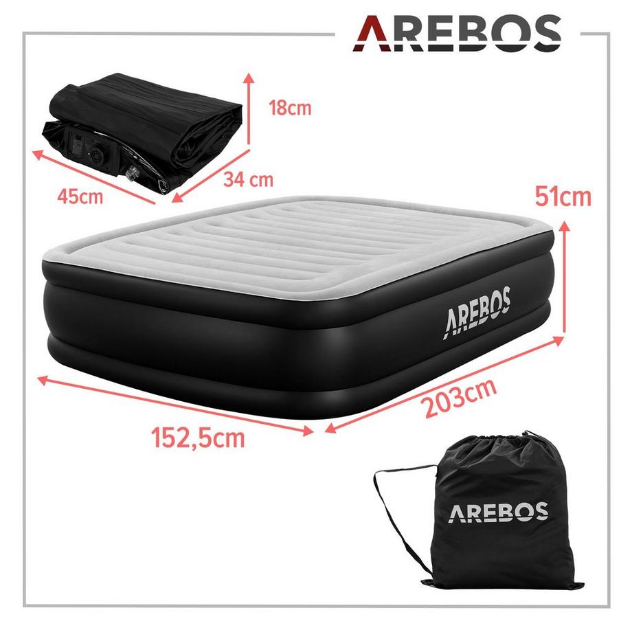 Arebos Matelas Gonflable Autogonflant avec Pompe  