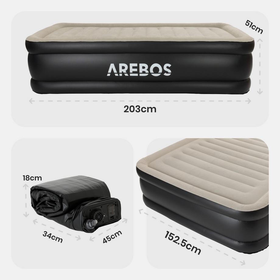 Arebos Selbstaufblasende Luftmatratze mit Pumpe  
