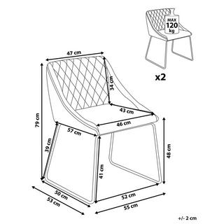 Beliani Esszimmerstuhl aus Samtstoff Modern ARCATA  