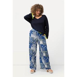 Ulla Popken  Hose Rose, Patchdruck, gerades Bein, Komfortbund 