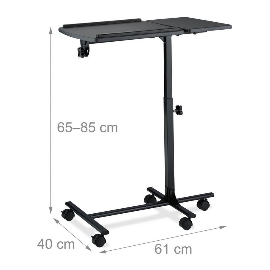 B2X  Table pour ordinateur portable réglable en hauteur avec roulettes 