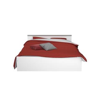 Vente-unique Lit avec rangements 140 x 190 cm - 2 tiroirs et 1 niche - Coloris : Blanc + Sommier - PABLO  