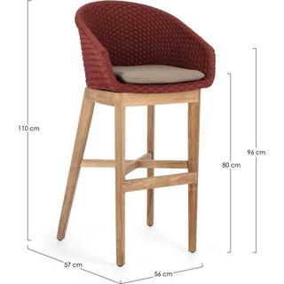 mutoni Tabouret de bar de jardin Coachella Scarlet  