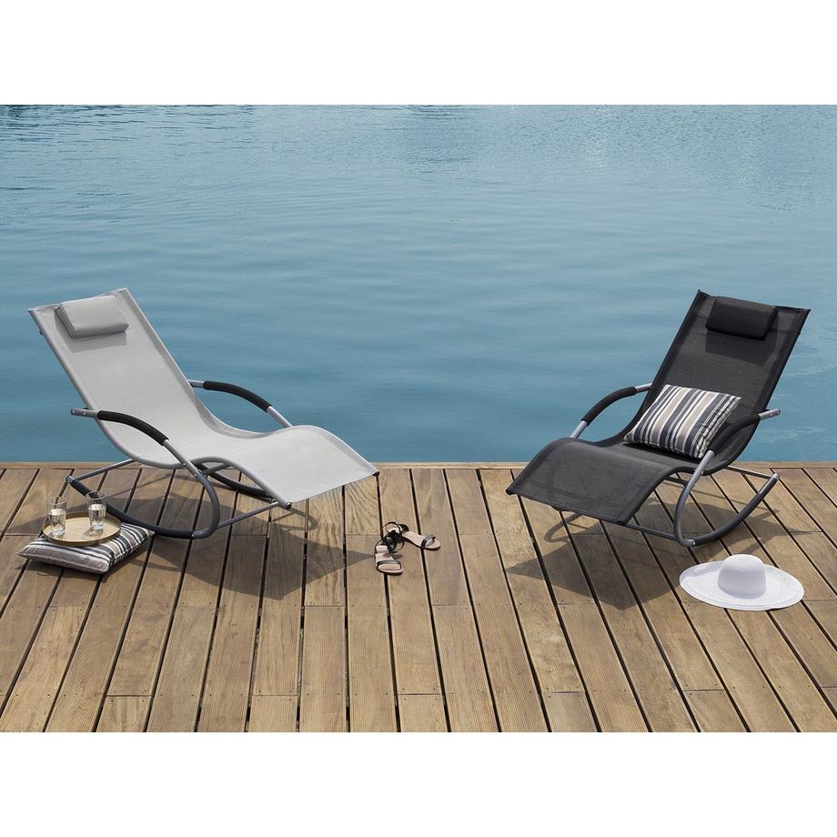 Beliani Schaukel-Sonnenliege aus Stahl Modern CARANO  