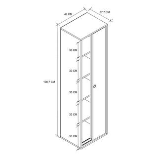 VCM Armoire de bureau Livres Classeurs Meuble de bureau Armoire Ulas 5 portes coulissantes  