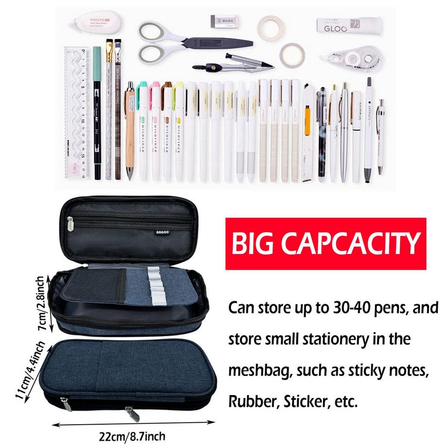 Only-bags.store Trousse à crayons, Trousse à crayons de grande capacité, Trousse à crayons durable, Trousse à crayons à fermeture éclair  