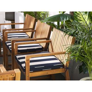 Beliani Lot de 8 coussins pour chaises de jardin en Polyester Scandinave SASSARI  