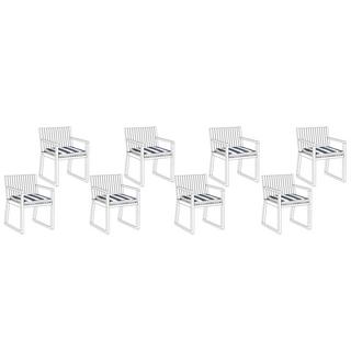 Beliani Lot de 8 coussins pour chaises de jardin en Polyester Scandinave SASSARI  