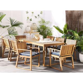 Beliani Lot de 8 coussins pour chaises de jardin en Polyester Scandinave SASSARI  