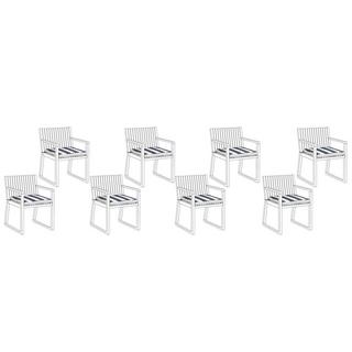 Beliani Lot de 8 coussins pour chaises de jardin en Polyester Scandinave SASSARI  