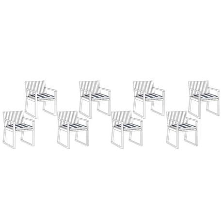 Beliani Lot de 8 coussins pour chaises de jardin en Polyester Scandinave SASSARI  