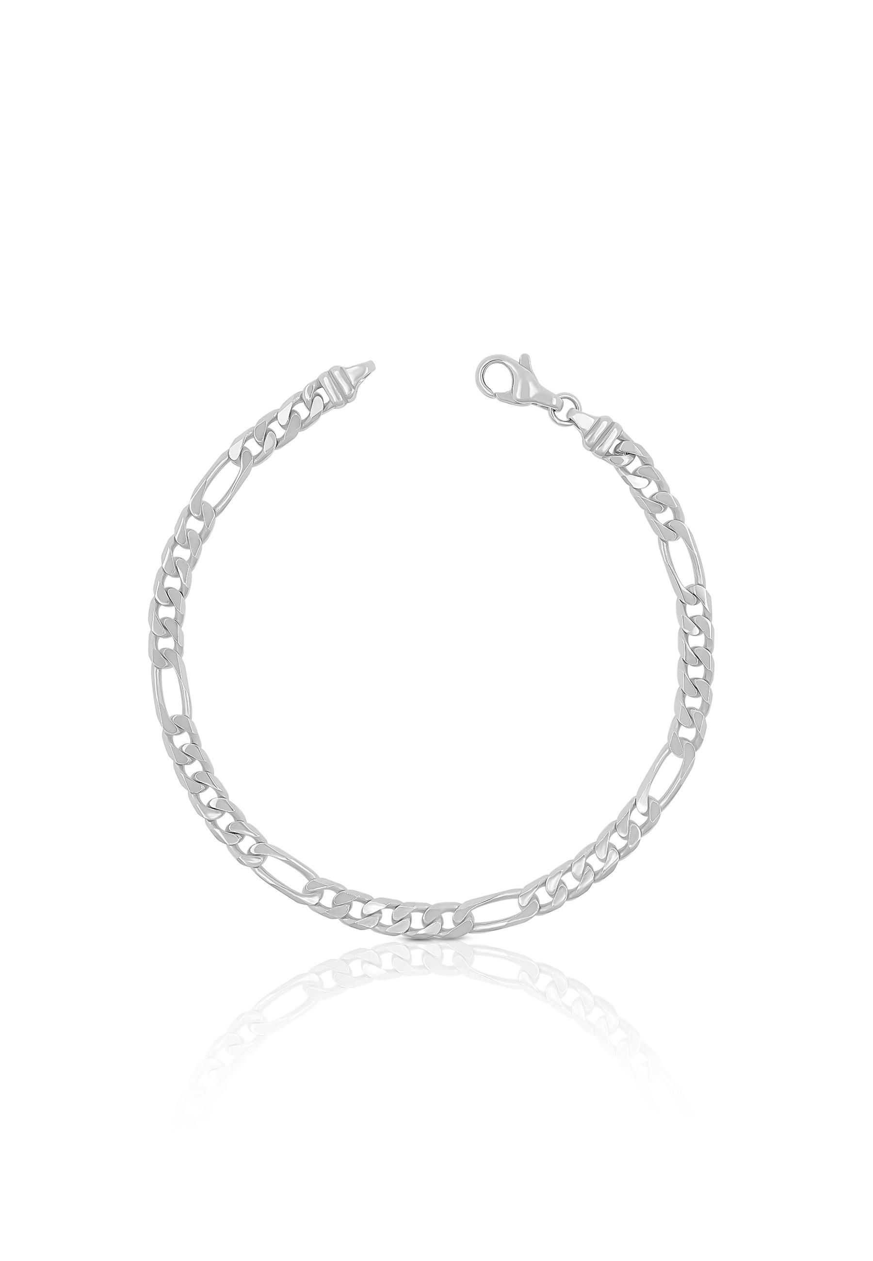 Image of Bracelet Figaro Weissgold 750, 4.3mm, 19cm Damen Silber 19cm