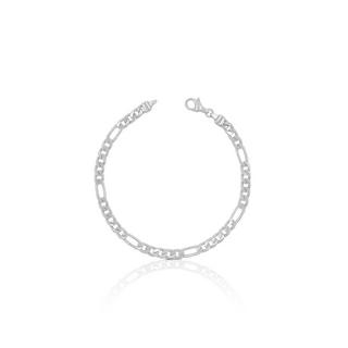 MUAU Schmuck  Bracelet Figaro Weissgold 750, 4.3mm, 19cm 