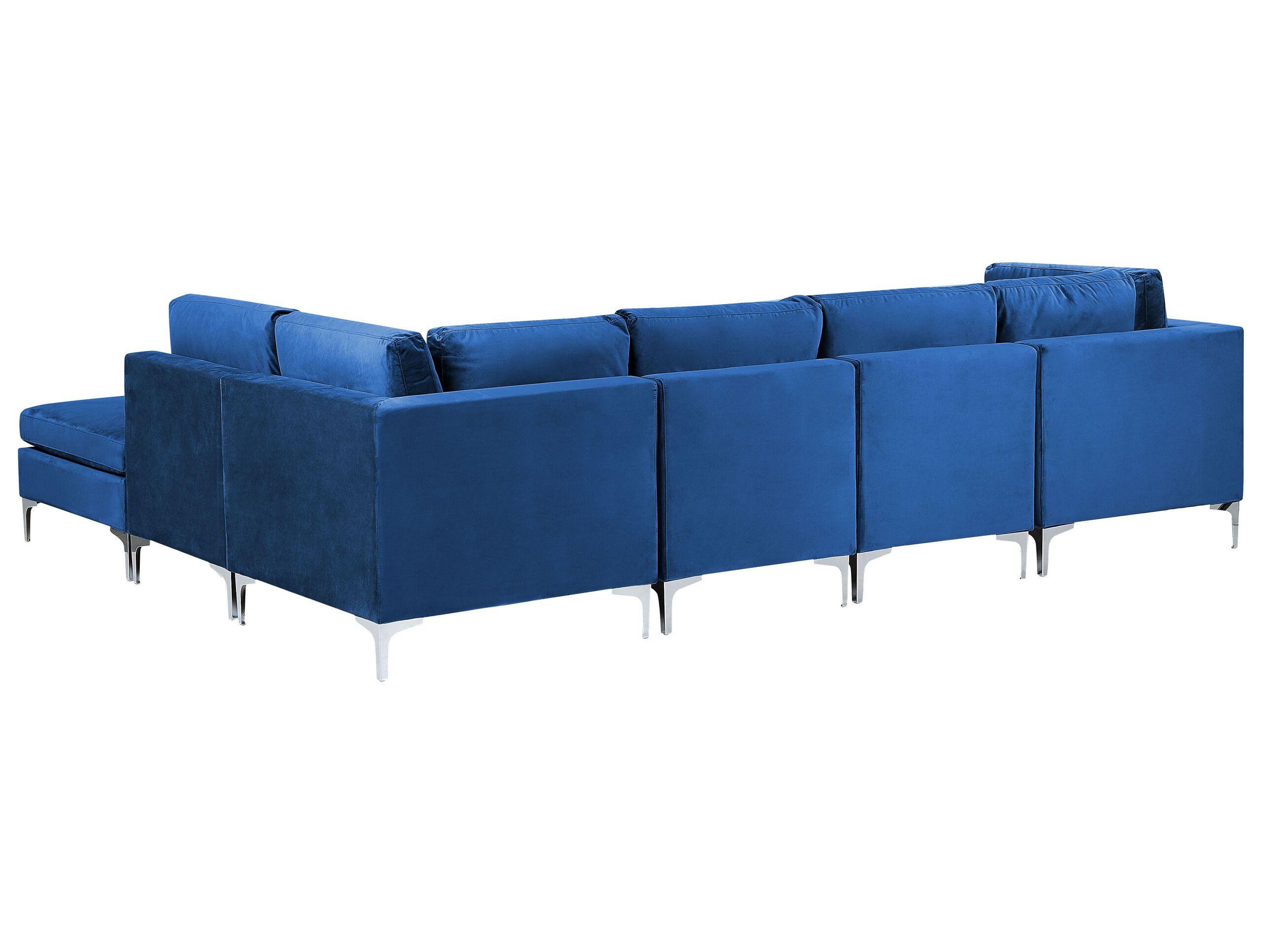 Beliani Sofa mit Ottomane aus Samtstoff Modern EVJA  