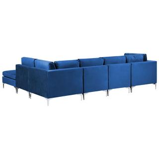 Beliani Sofa mit Ottomane aus Samtstoff Modern EVJA  