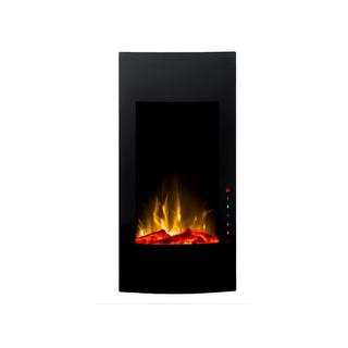 Vente-unique Camino elettrico bombato VULCANO - L41 x P13 x H81 cm - Nero  