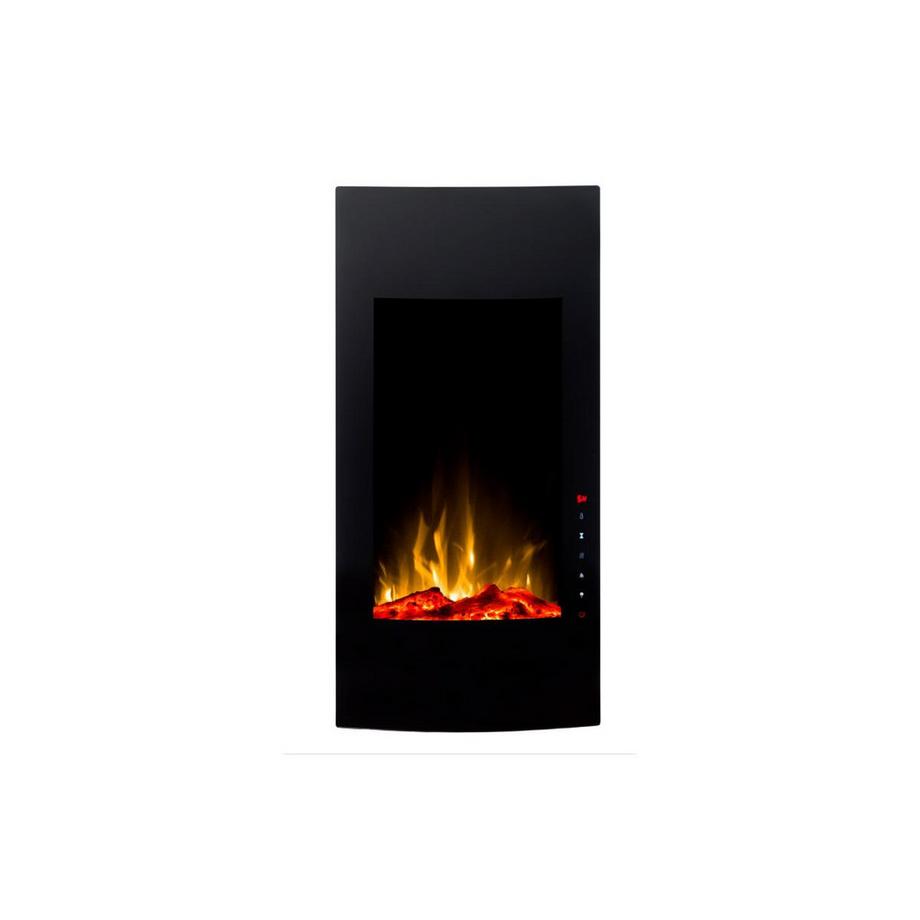 Cheminée électrique incurvée VULCANO - L41 x P13 x H81 cm - Noire