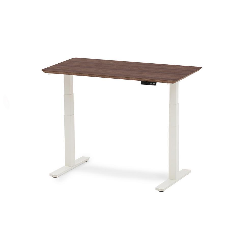 Oakywood Standing Desk Holztisch mit Höhenverstellung - aus Furnier - Walnussfurnier / 120x60 / Weiß  