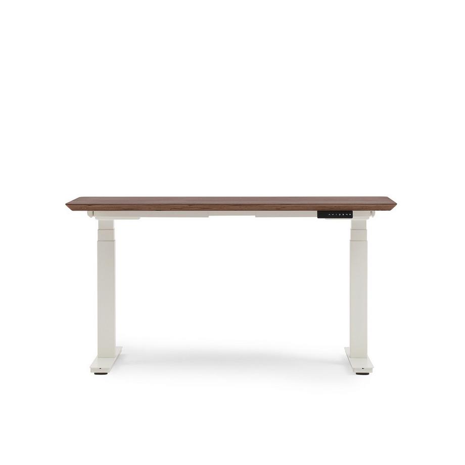 Oakywood Standing Desk Holztisch mit Höhenverstellung - aus Furnier - Walnussfurnier / 120x60 / Weiß  