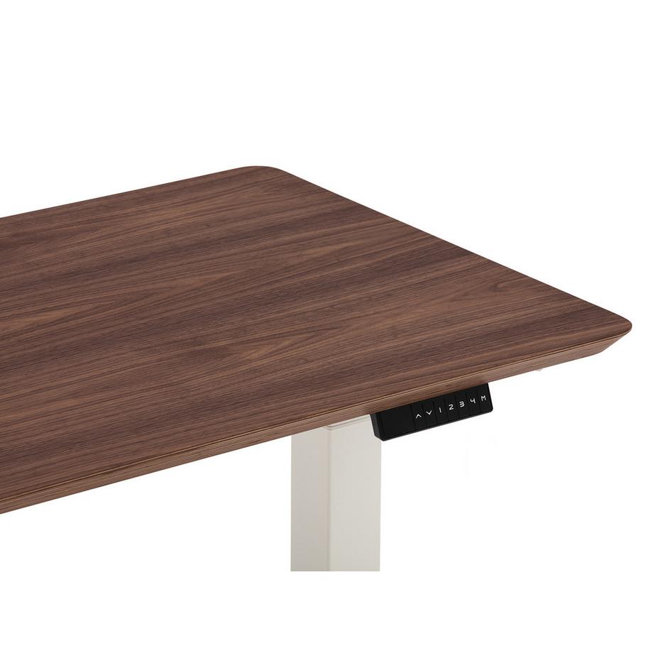 Oakywood Standing Desk Holztisch mit Höhenverstellung - aus Furnier - Walnussfurnier / 120x60 / Weiß  