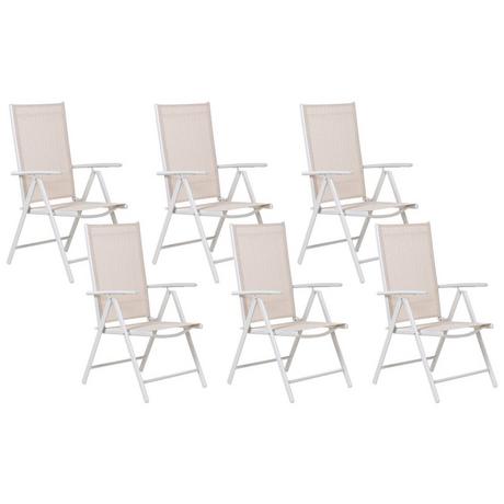 Beliani Lot de 6 chaises en Aluminium Industriel CATANIA  