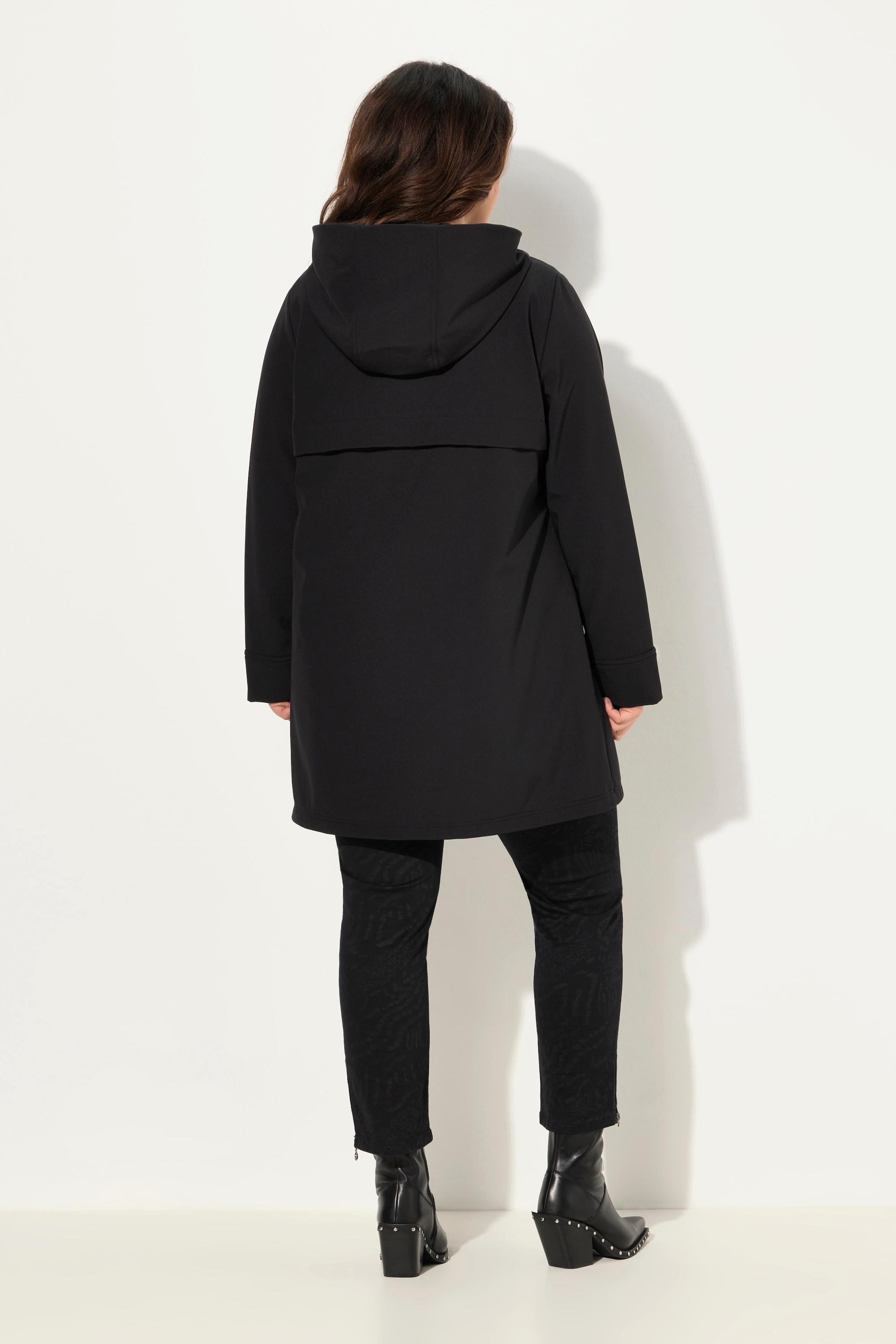 Ulla Popken Cappotto Softshell idrorepellente con cappuccio  
